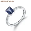 Abiding Simple Iolite Blue Mystic Quartz Wedding Ring Hotsell Round Brilliant Cut CZ Silver 925 Engagement Rings Lady Jewelry