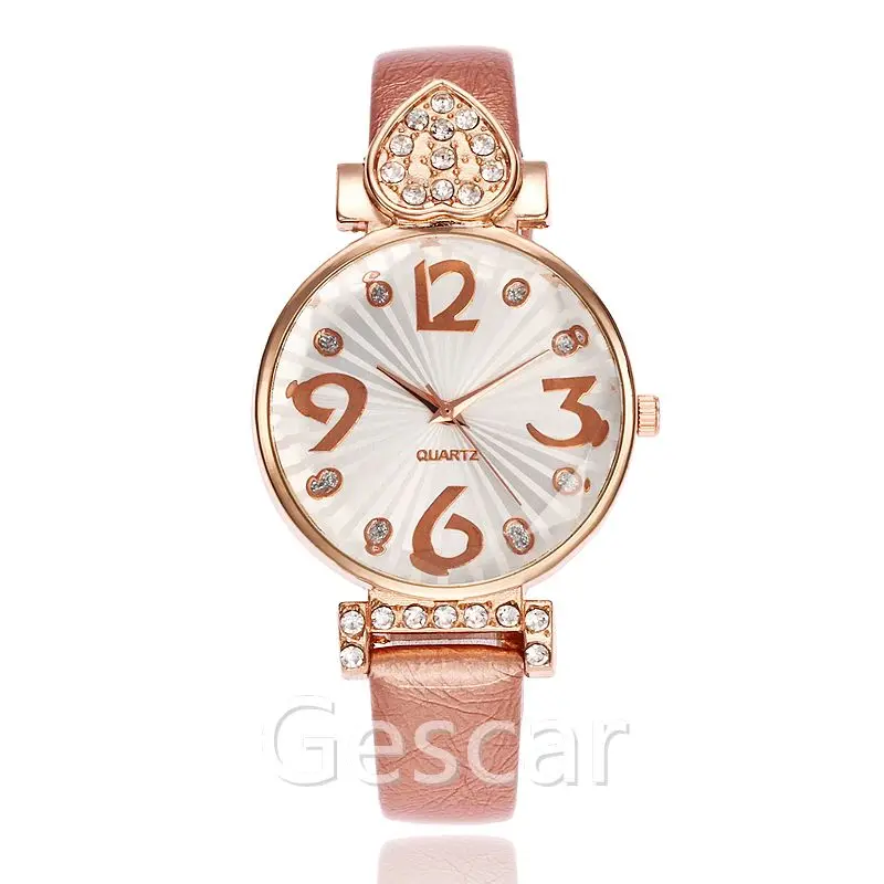 

wholesale fashion women watch luxury lady crystal leather wrist watch, Photo colors