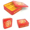 Custom logo printed food grade big square cookie tin can for moon cake/ cookies/ candy/chocolate packing