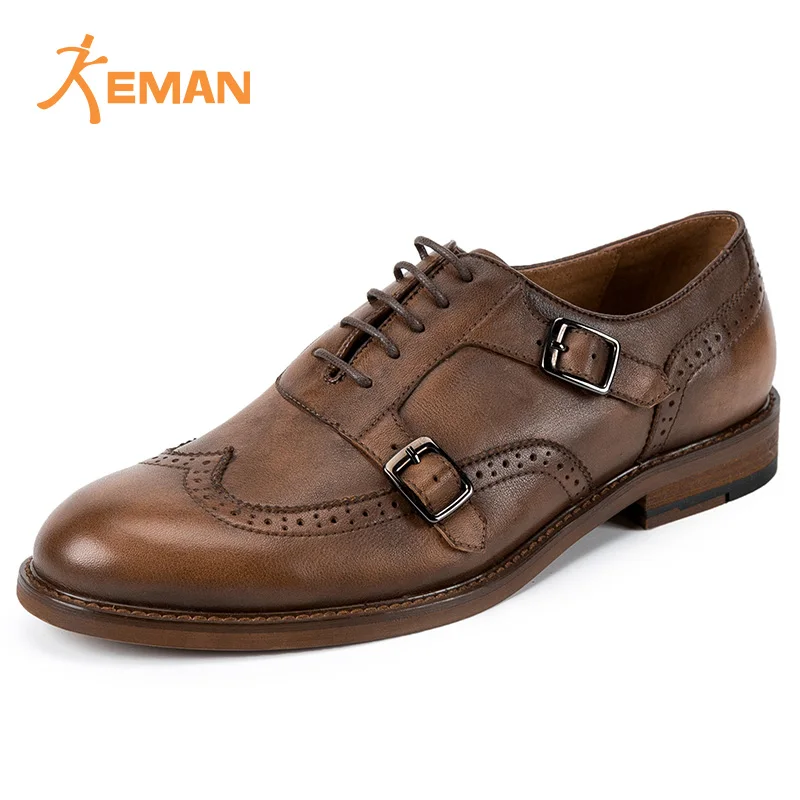 

Latest design wholesale double monk strap men's genuine leather dress shoes, Any color