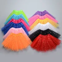 

Wholesale princess dress skirt 3 layers kids girls glitter star tutu skirts dresses