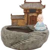 

Roogo monk polyresin flowerpot for desktop decor