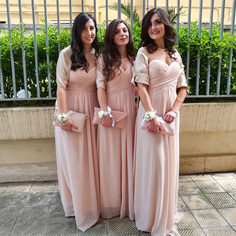 

Chiffon One Shoulder Long Bridesmaid Dress