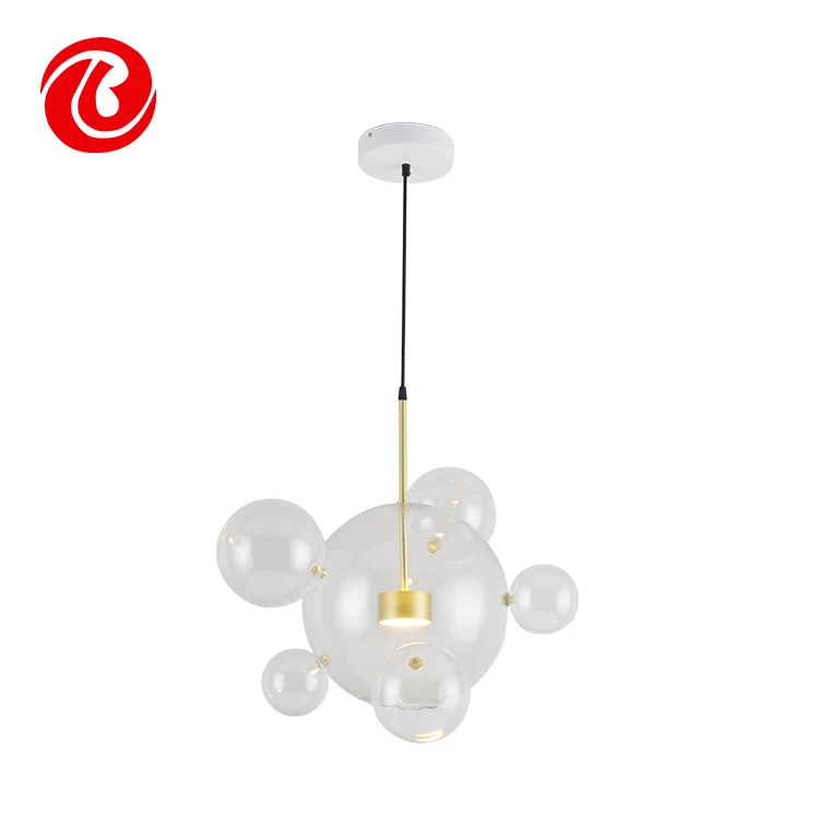 Chinese suppliers modern glass round ball portfolio chandelier pendant light