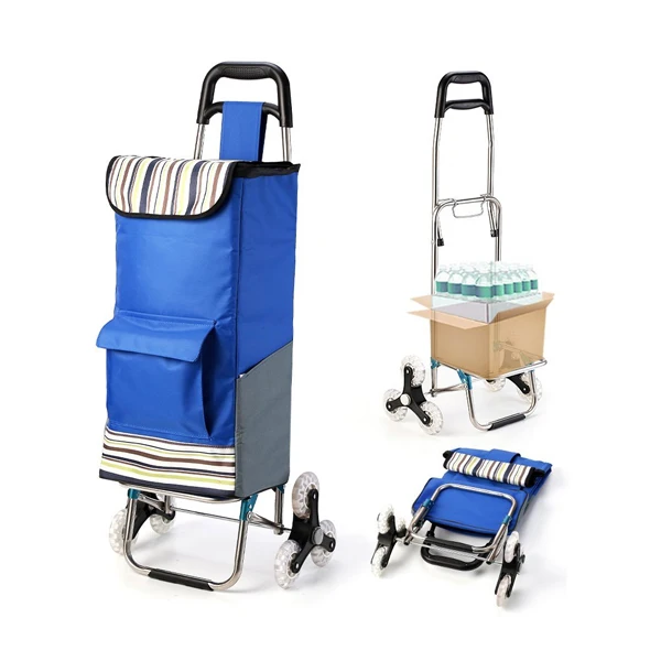 

High quality fashionable 600D polyester grocery folding cart portable supermarket shopping foldable trolley bag with wheels, Customized color