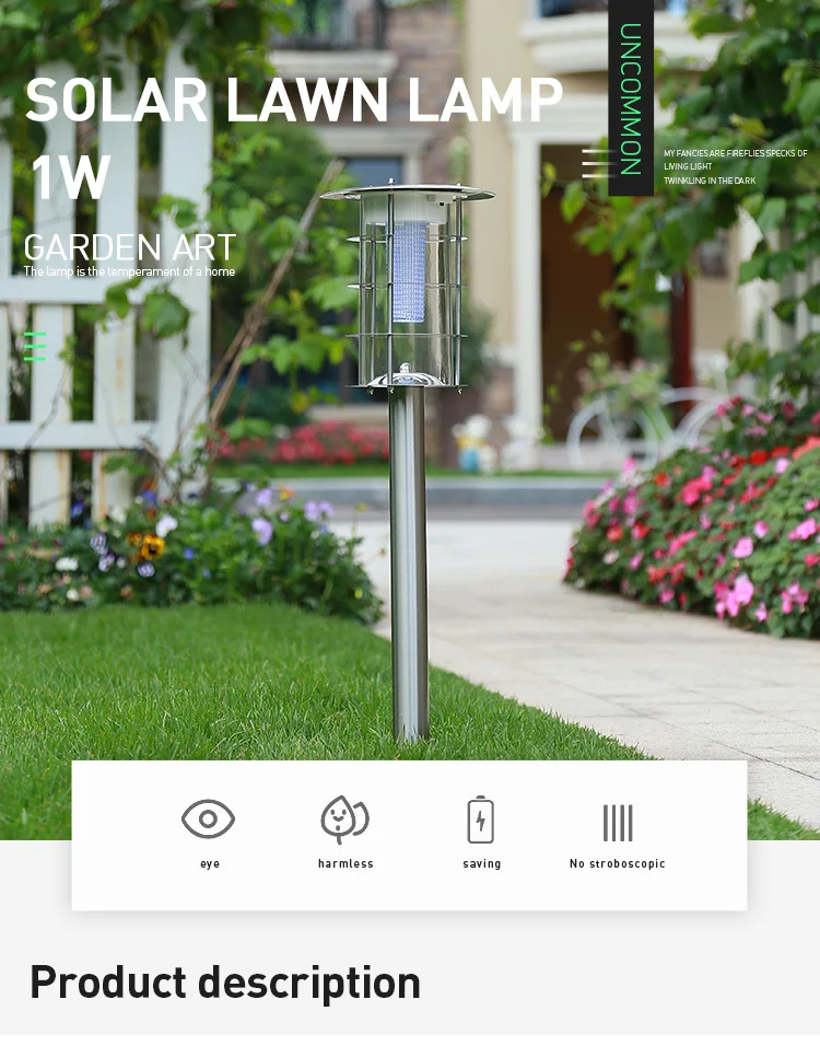 Fast Shipping Stainless Steel IP55 Waterproof LED Solar Lawn Lights Outdoor Solar Stake Light