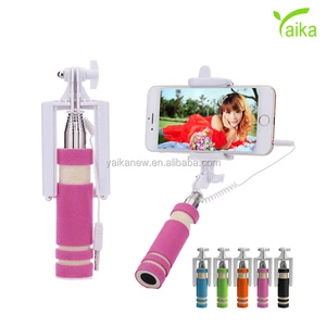 Yaika Promotional Cheap Mini Wired Cable flexible Control Monopod Selfie Stick