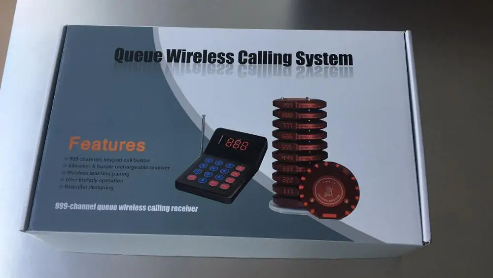 
Wireless Service Call Bell Electronic Queue Paging System. 