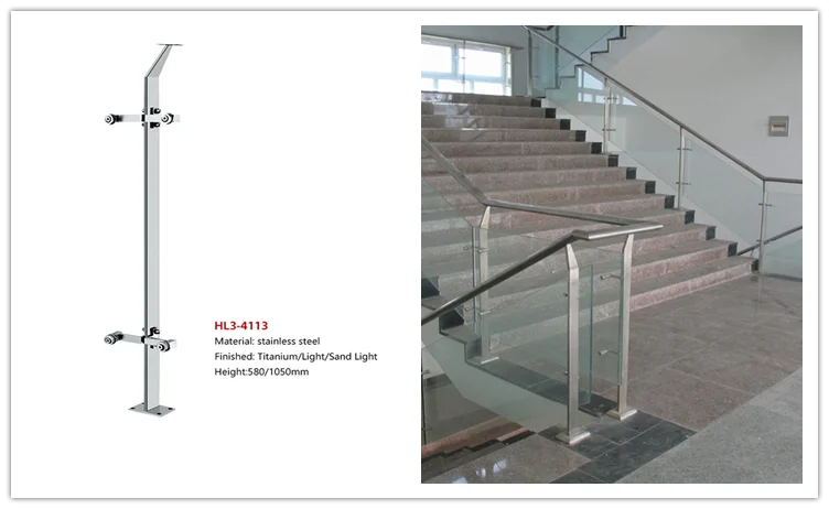 China Great Manufacturer Stairs/Balcony/Platforms Stainless Steel Glass Railing