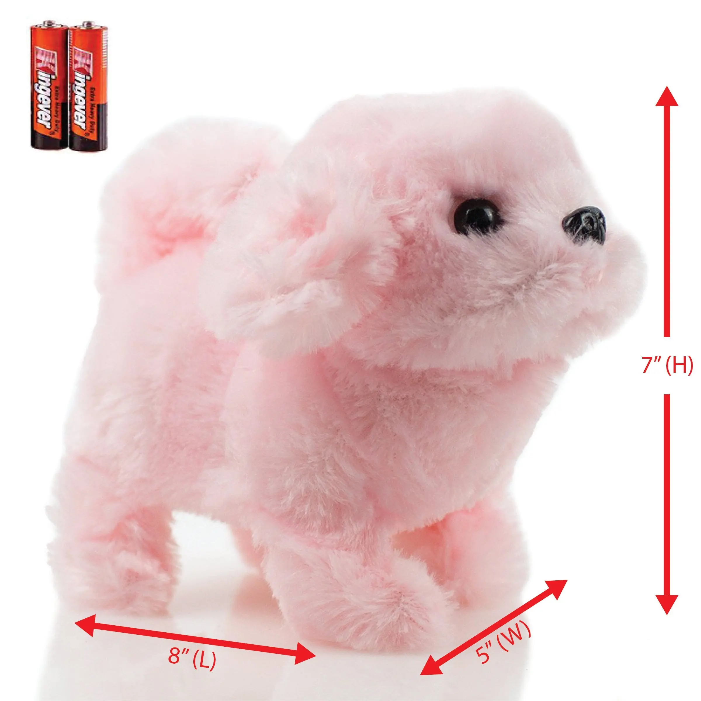 Toysery Puppy Plush Dog Toy for Kids - Puppy Toy, Walks, Barks - Battery Operated (Pink)