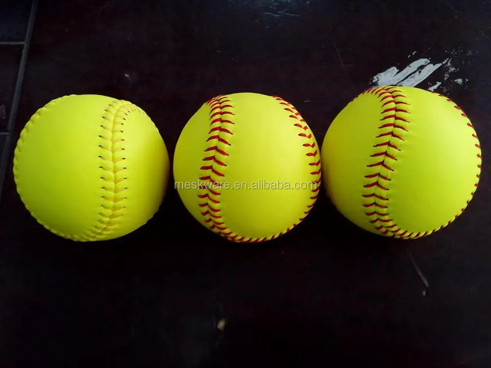 12" Yellow Proleather Cover Asa Ncaa Fast Slow Pitch Softball Cork Poly Core Cor. 40.44.47.50