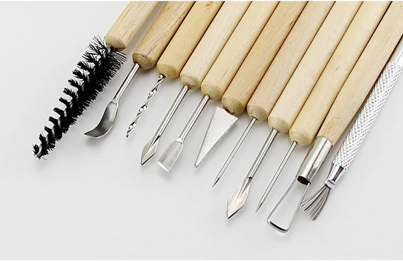 11pcs Stainless Wooden Handle Clay Pottery Sculpting Tool Buy 11pcs