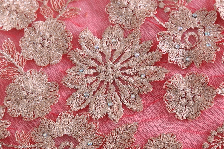 Promotional Top Quality Gold Gold Lace Fabric Embroidery Organza Swiss