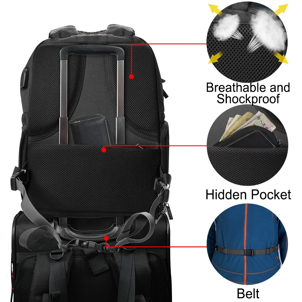 Wholesale custom logo travel hiking 1 camera 2 lens insert bag knapsack sport foldable backpack
