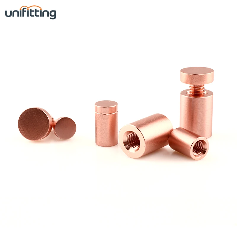 Mirror Glass Screw Standoffs Rose Gold Finish New Color Ca1925rg