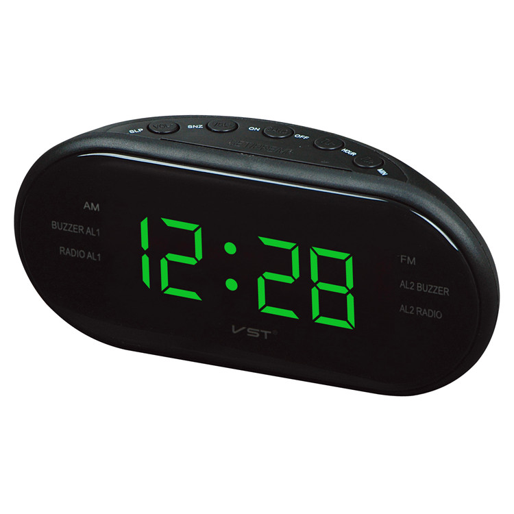 

1.2 inch display LED digital snooze alarm clock with auto scan AM FM radio