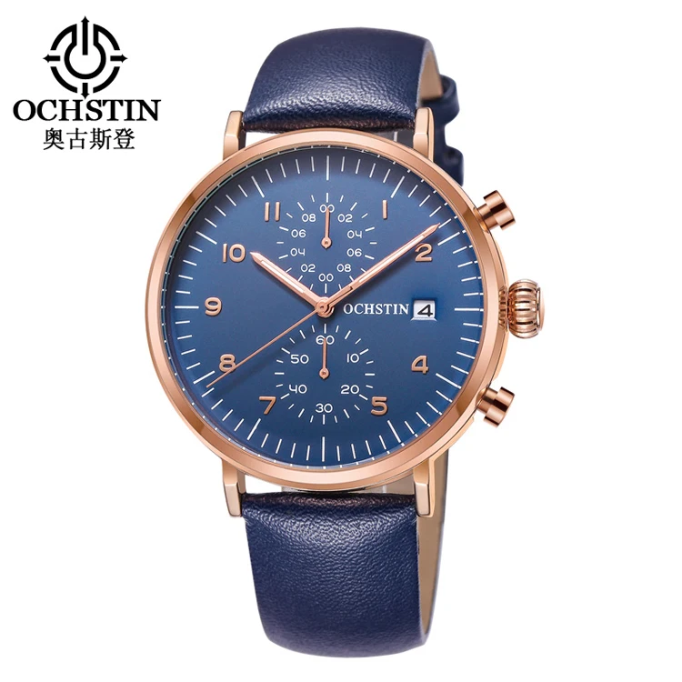 

OCHSTIN GQ076C Top Brand Mens Chronograph Watches Men Sport Clock Casual Luxury Quartz Male Watch Blue Military Army Clocks Box