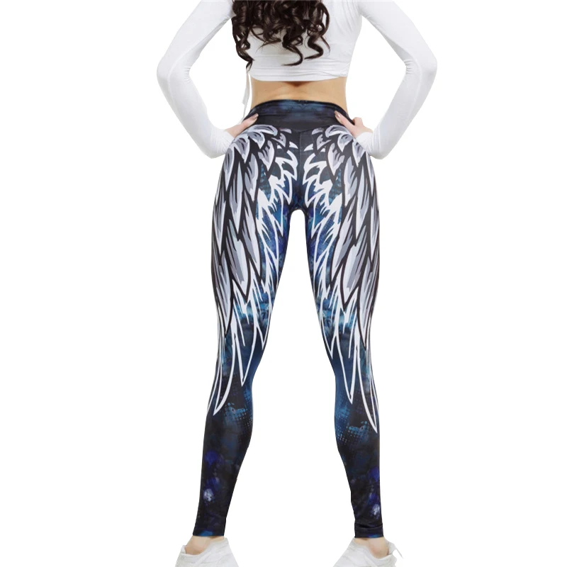 

Angel Wings 3D Printing Casual Pants, Blue,customized upon request
