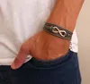 Fashion wax rope big eight men's hand rope leather bracelet