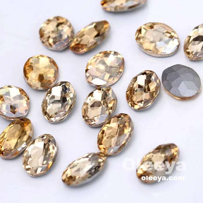 Oleeya Factory Manufacturing 13*18mm Crystal Teardrop Strass Loose Glass Point Back Rhinestones Used for Phones