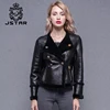 2017 Fashion New Design Lady Overcoat Women Lamb Leather Jacket
