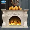 Beige Marble Carved Lowes Fireplace Surrounds
