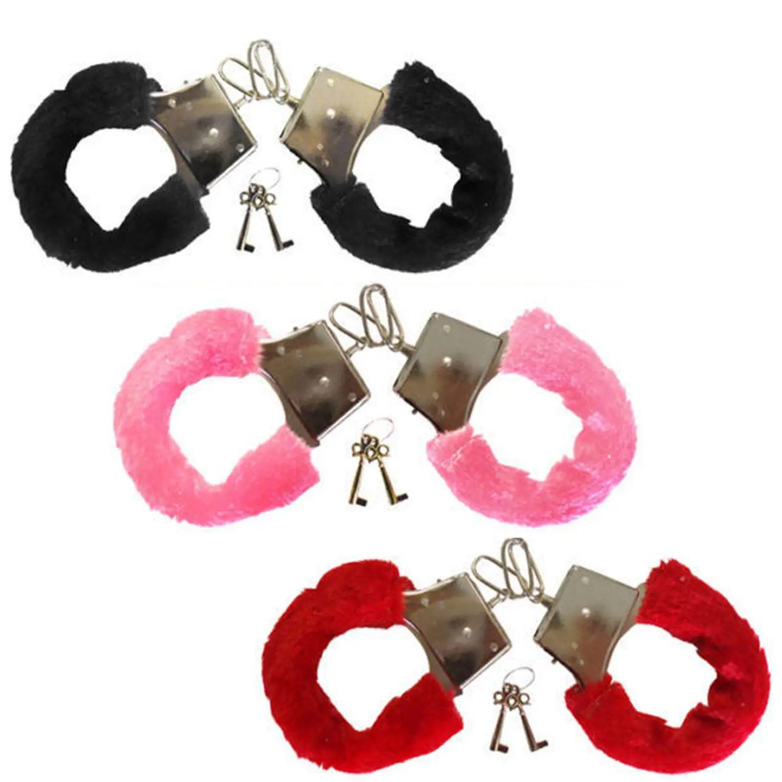 Adult Furry Fluffy Handcuffs With Keys Hen Stag Do Party Play Toy Sexy Toys Accessory Cn008