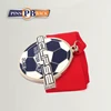 Custom football sport medal - soft enamel process with printed ribbons - 2.5inch