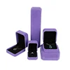 Stock Christmas Jewelry Set Packaging Box, Pure Color Velvet Surface Gift Box