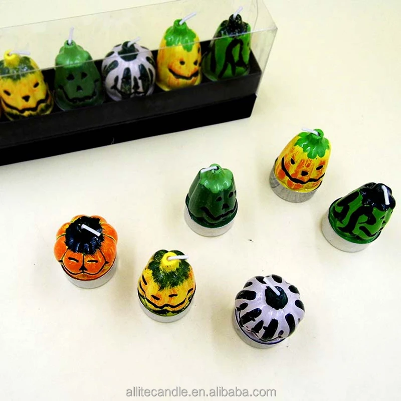 
Carved Decoration Pumpkin Shaped Halloween Candles 