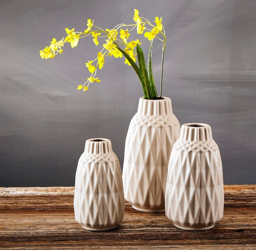 Set Of 2 Mason Jar Ceramic Vases 1 Aqua Blue 1 White 7" X 4 1/2" Buy