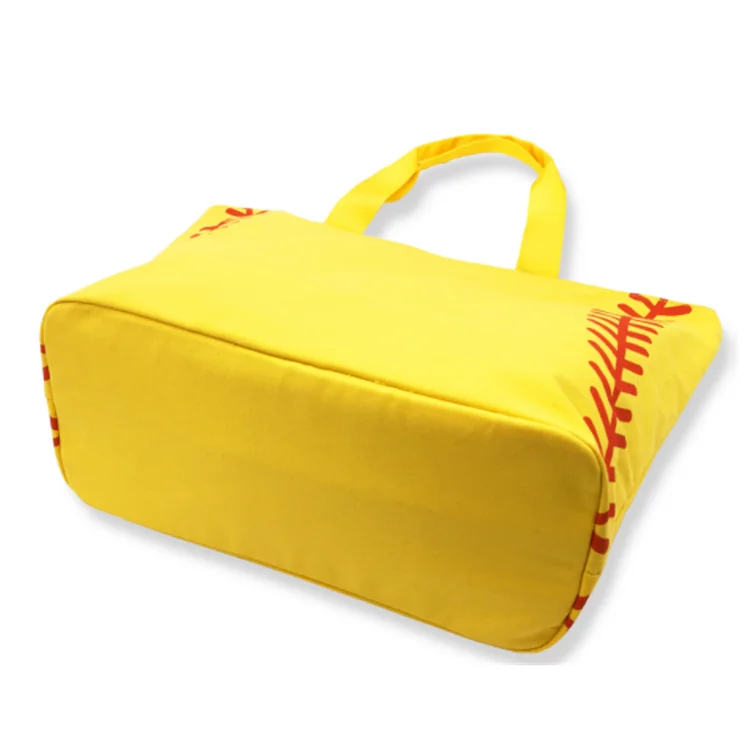 Large Canvas Sports Prints Travel Utility Tote Beach Baseball Bag For