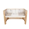 Housbay high quality 100% cotton luxury baby crib bedding set and embroidered lovely design baby bed cotton fabrics