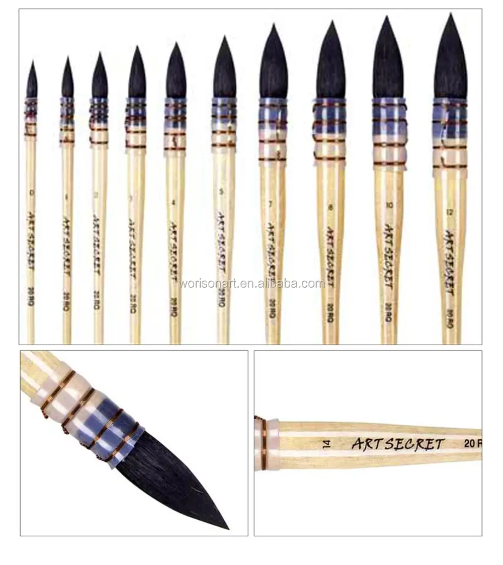 20rq Artist Paint Brush Squirrel Hair Watercolor Brush Pen Set For Art
