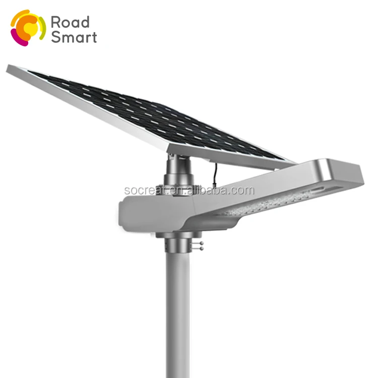 20w 30w 40w 50w 60w outdoor ip65 integrated garden solar panel led street lighting fixtures, socreat solar nighthawk light