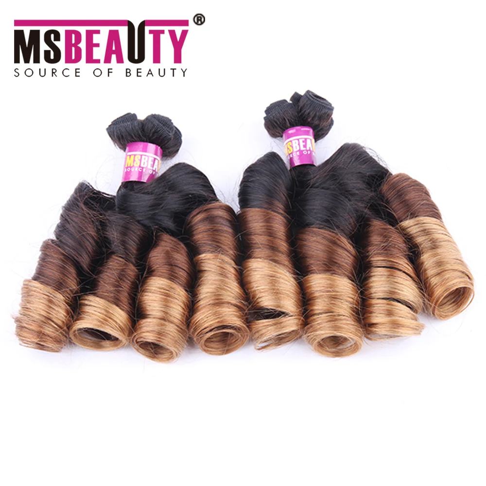 

Msbeauty Hair Factory Directly Provided #1b/#4/#27 3Tone ombre Raw eurasian vietnamese Spring Curly human hair extensions, N/a