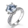 2Carat Oversized 5A Zircon CZ Diamond Opal Engagement Ring for Women RW1845
