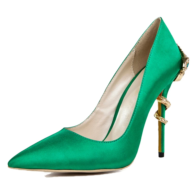 satin heel shoes