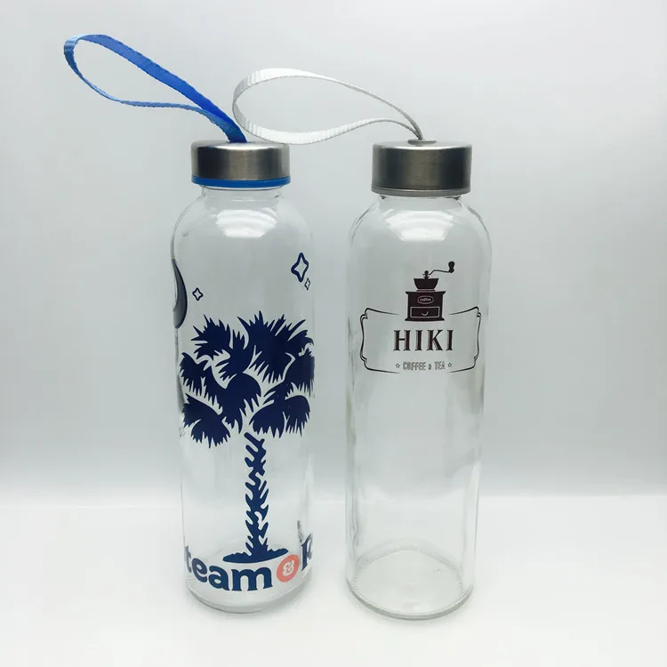 

Bpa free Logo custom sports glass water bottle