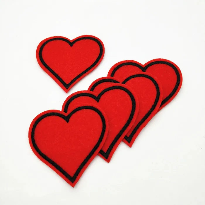 

Custom Embroidered Heart Patches, Custom color