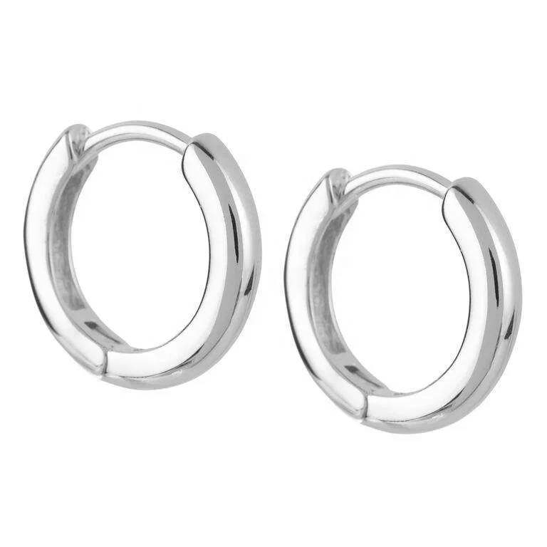 

LOZRUNVE Minimalist Design Jewelry 925 Sterling Silver Plain Huggie Hoop Earring