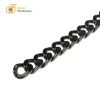 Shiny cloth handbag decoration cuban chain 12mm black colored aluminum curb chain