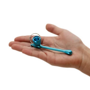 Image of mushroom tobacco pipe key ring portable aluminum gift keychain smoking pipe