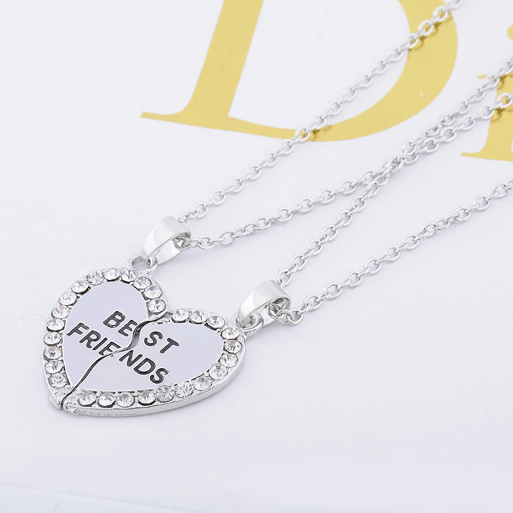 Gold Plated Heart Shape Diamond Pendant Charm Necklaces Jewelry 