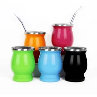 

Vacuum insulated Double wall Stainless gourd Yerba Mate cup with Bombilla Straw, Yerba Mate cup