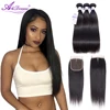 Young Queen brazilian weave with closure raw cambodian hair unprocessed virgin weaves bundles peruvian and brazilian human hair