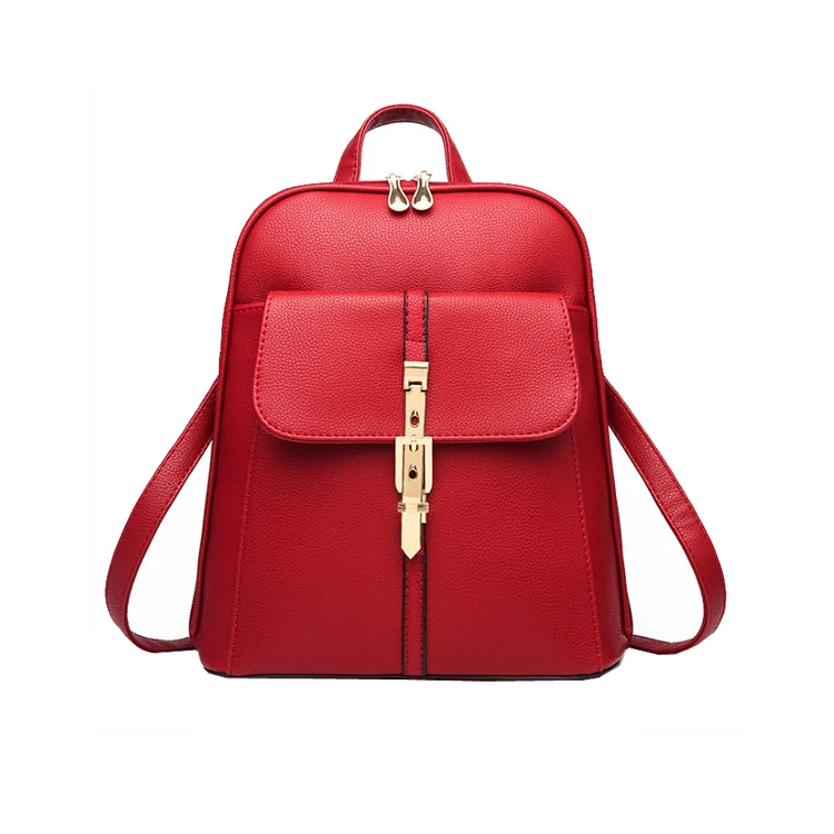 School Bags Pu Women Backpack