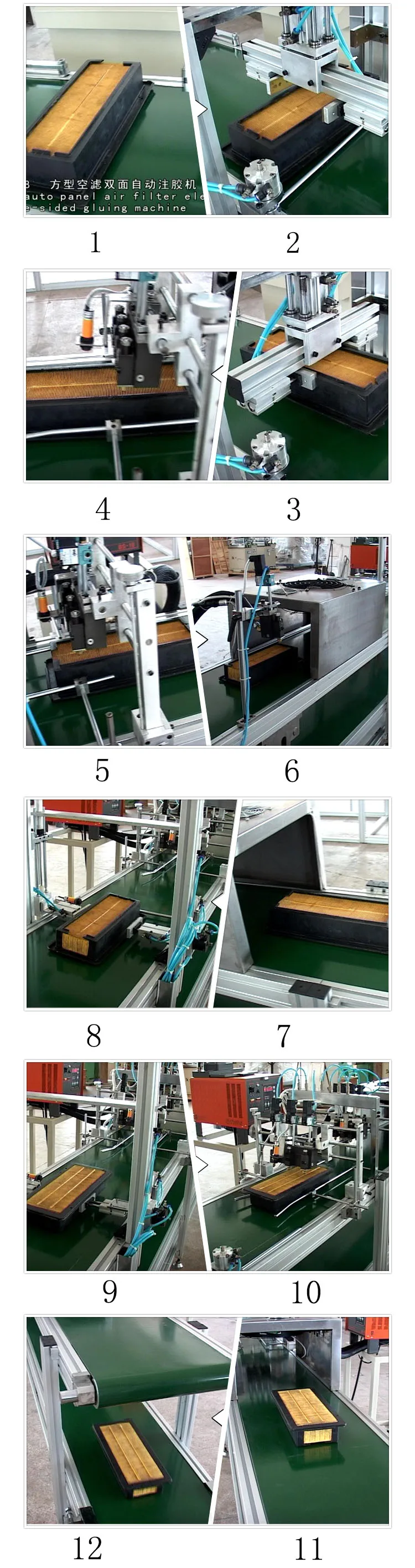    Doppelseitige klebende Maschine des hohen leistungsfähigen automatischen Plattenluftfilter-Elements für Luftfilter