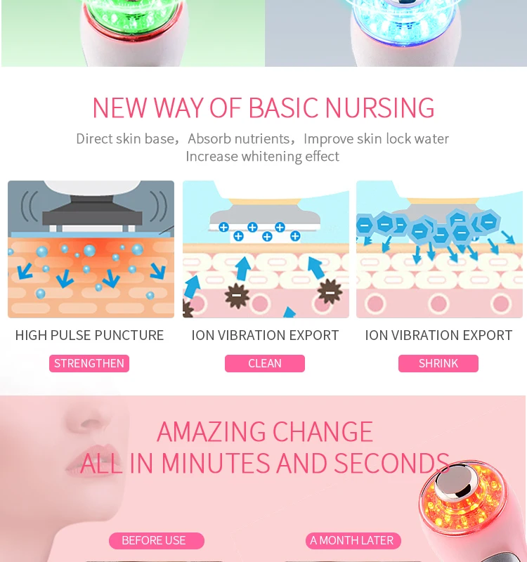 Bp-012 Whitening Skin Face Lift Fda Photon Ultrasonic Beauty Device