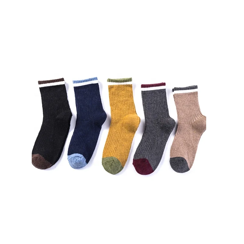 

Newest Thick Warm Fuzzy Cashmere Striped Color-matched Men High Quality Sports Socks, Colorful